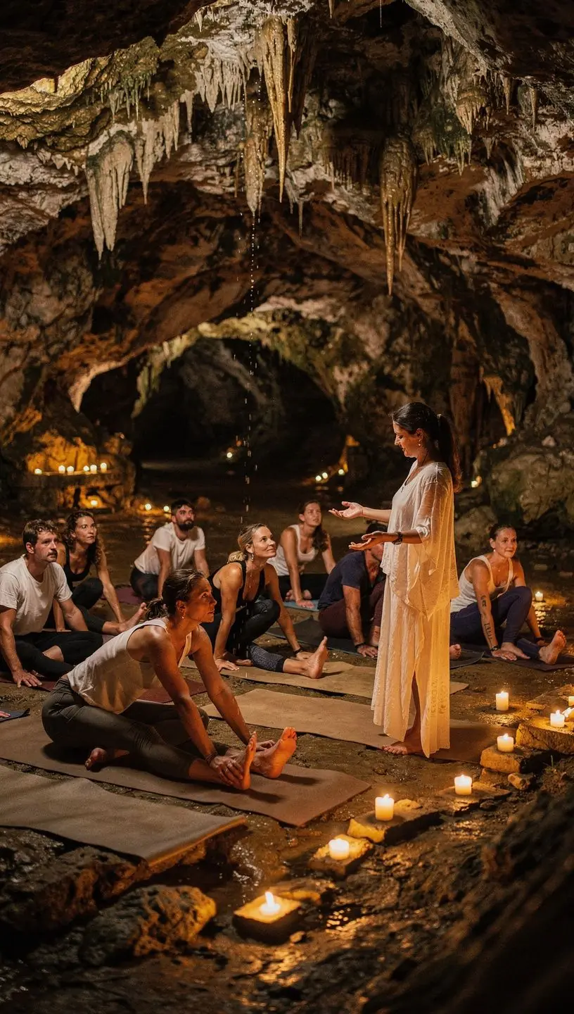 Unique geological formations showcasing the beauty of nature's artistry in a dark cave environment.